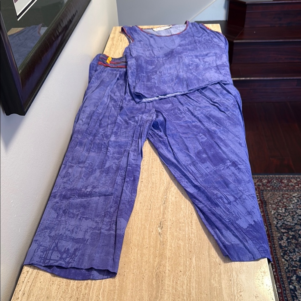 Componix Size 12 Elegant Purple Women's Wide leg pants with matching top